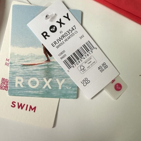 Roxy Women's Longsleve Rashguard UPF 50, Rec Compression Log Size XS NEW+Tags - Picture 4 of 6